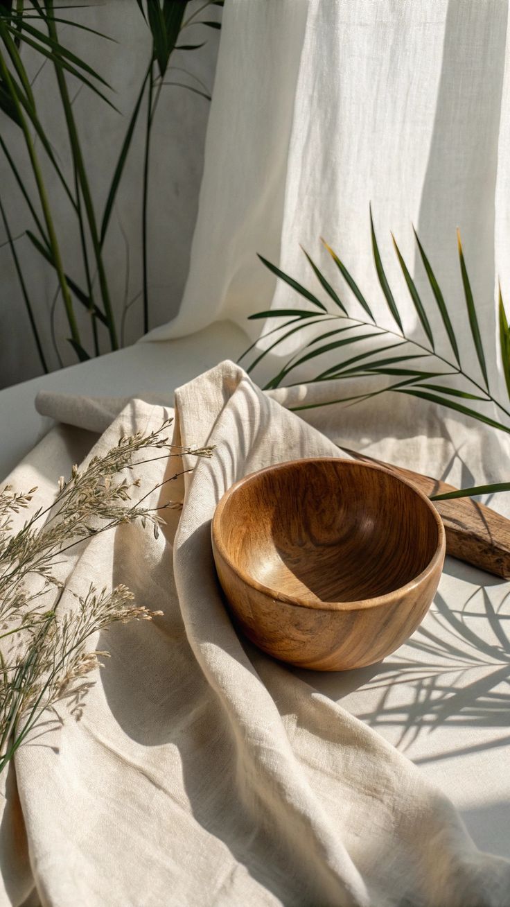 Bol en bois d’acacia rond de style rétro moderne