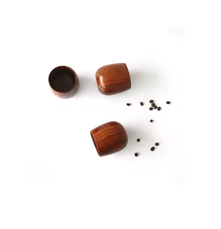 Grain de bois gros ventre en bois tasse à café